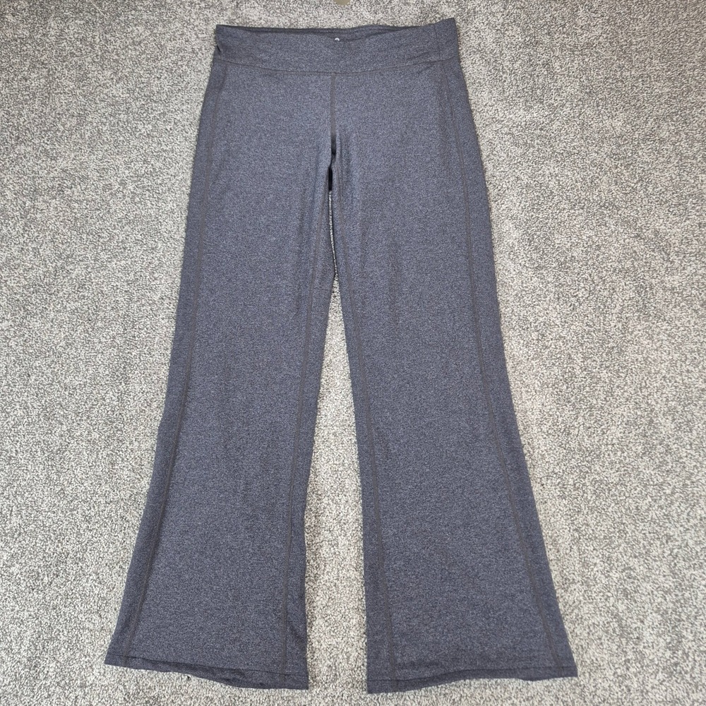 Athleta Kickbooty Wide Leg Flare Leggings Womens Medium Gray Low Rise Yoga Pants